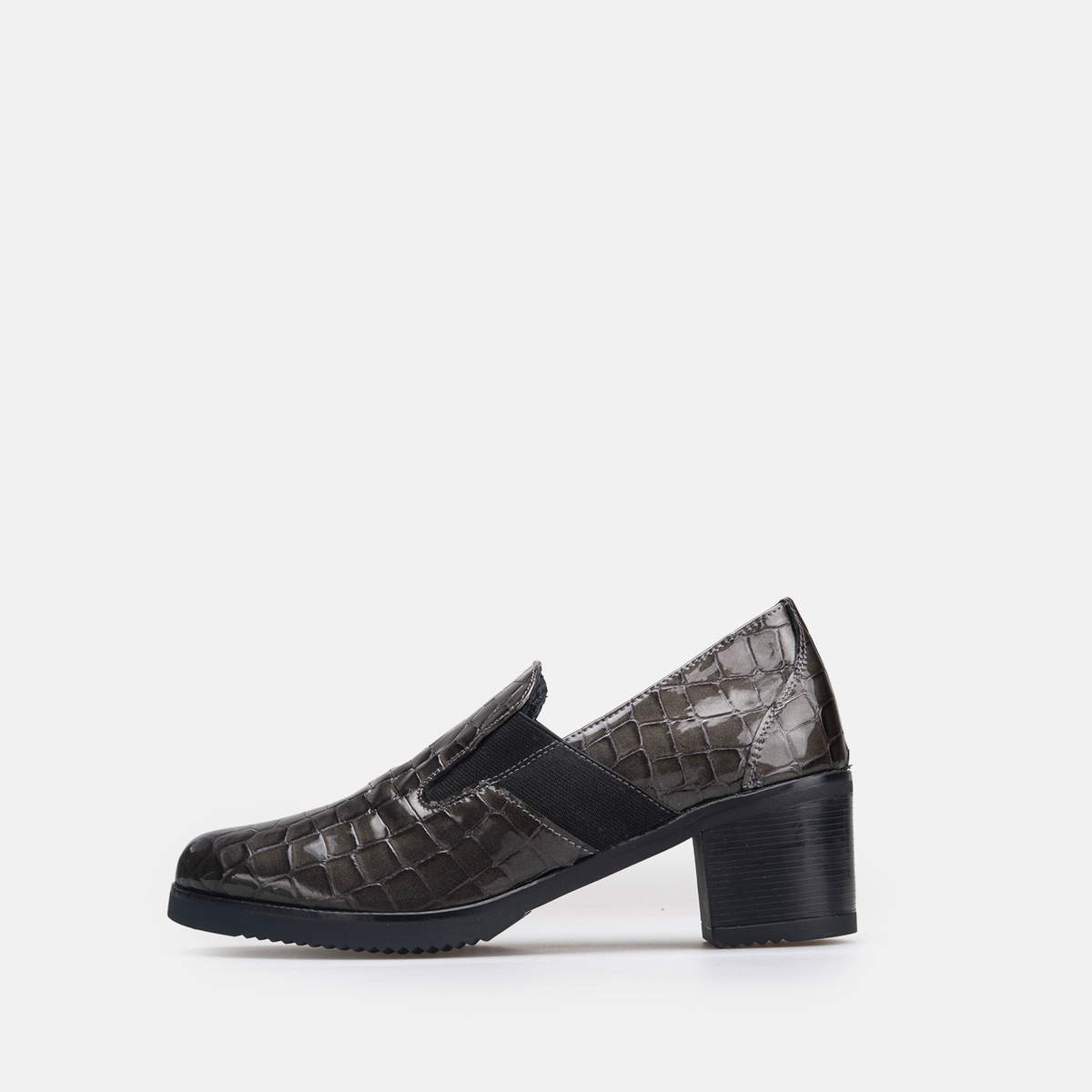 Volzak 535 chaussure en cuir Gris Serpent Vernis