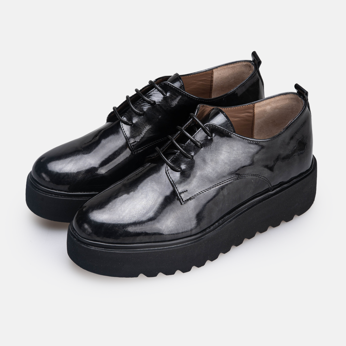 Volzak 4029 Chaussure en cuir Noir Gris Vernis