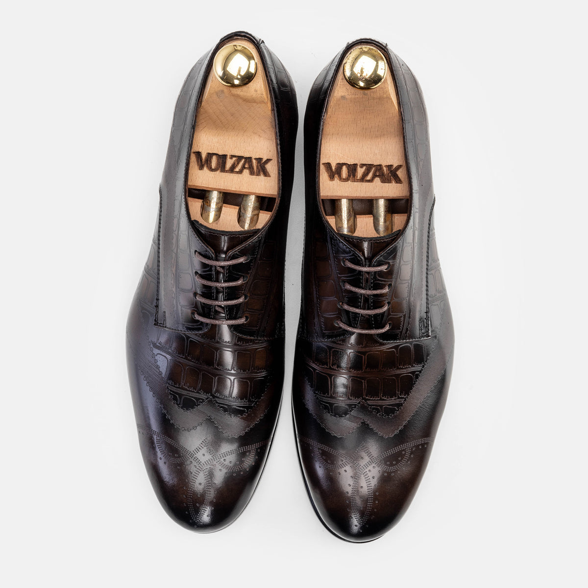Volzak 5337 chaussure en cuir Démasquable Marron vintage