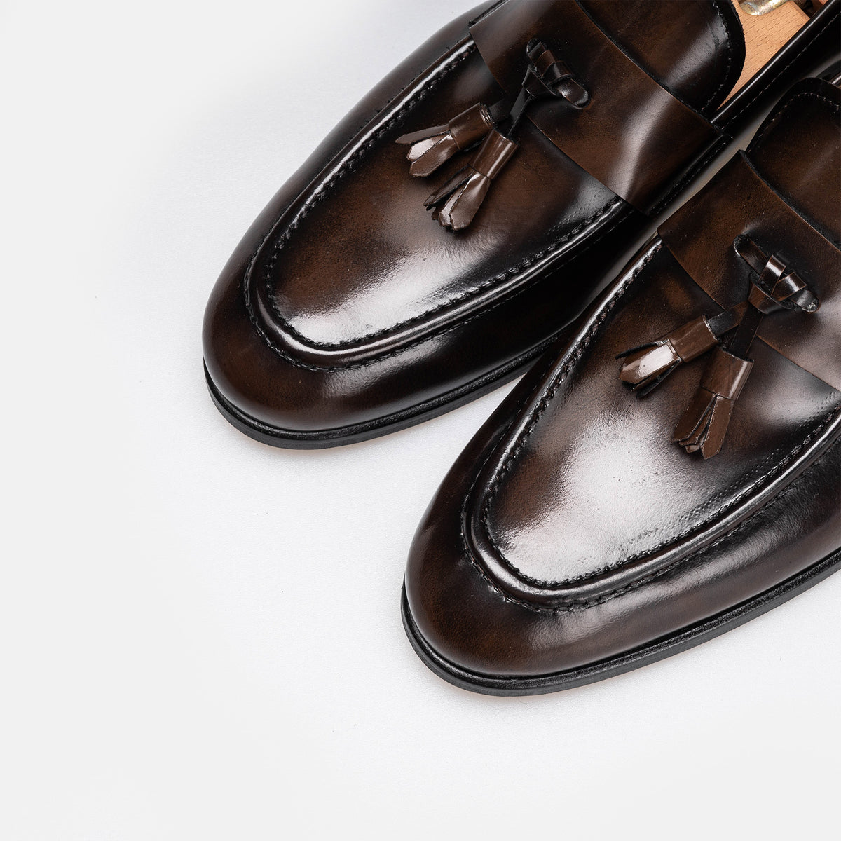 Volzak 5346 chaussure en cuir Démasquable Marron vintage