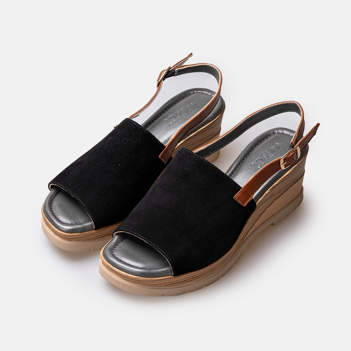 Volzak 5010 Sandale en daim Noir