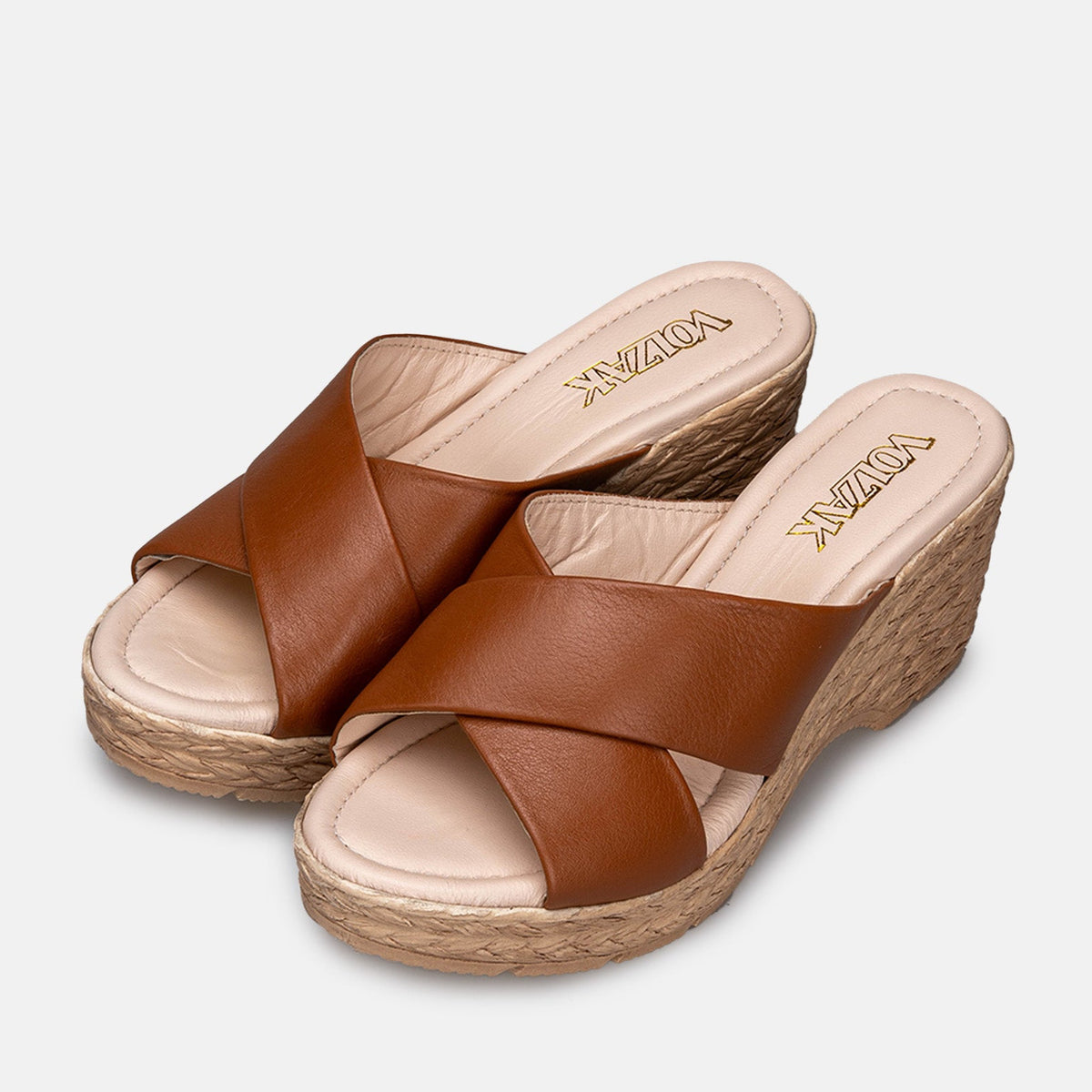 Volzak 149 Sandale en cuir Camel