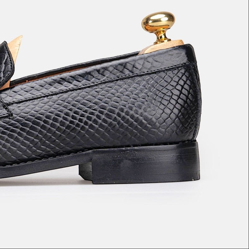 Volzak 5533 chaussure en cuir Noir Croco