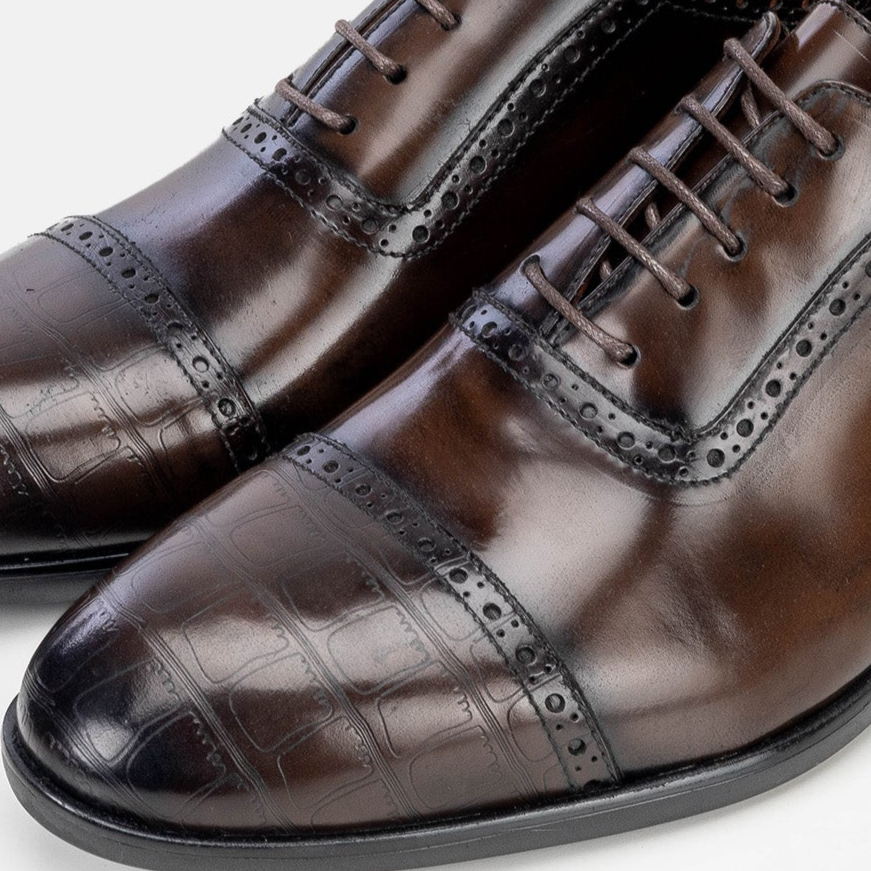 Volzak 5326 chaussure en cuir Démasquable Marron vintage