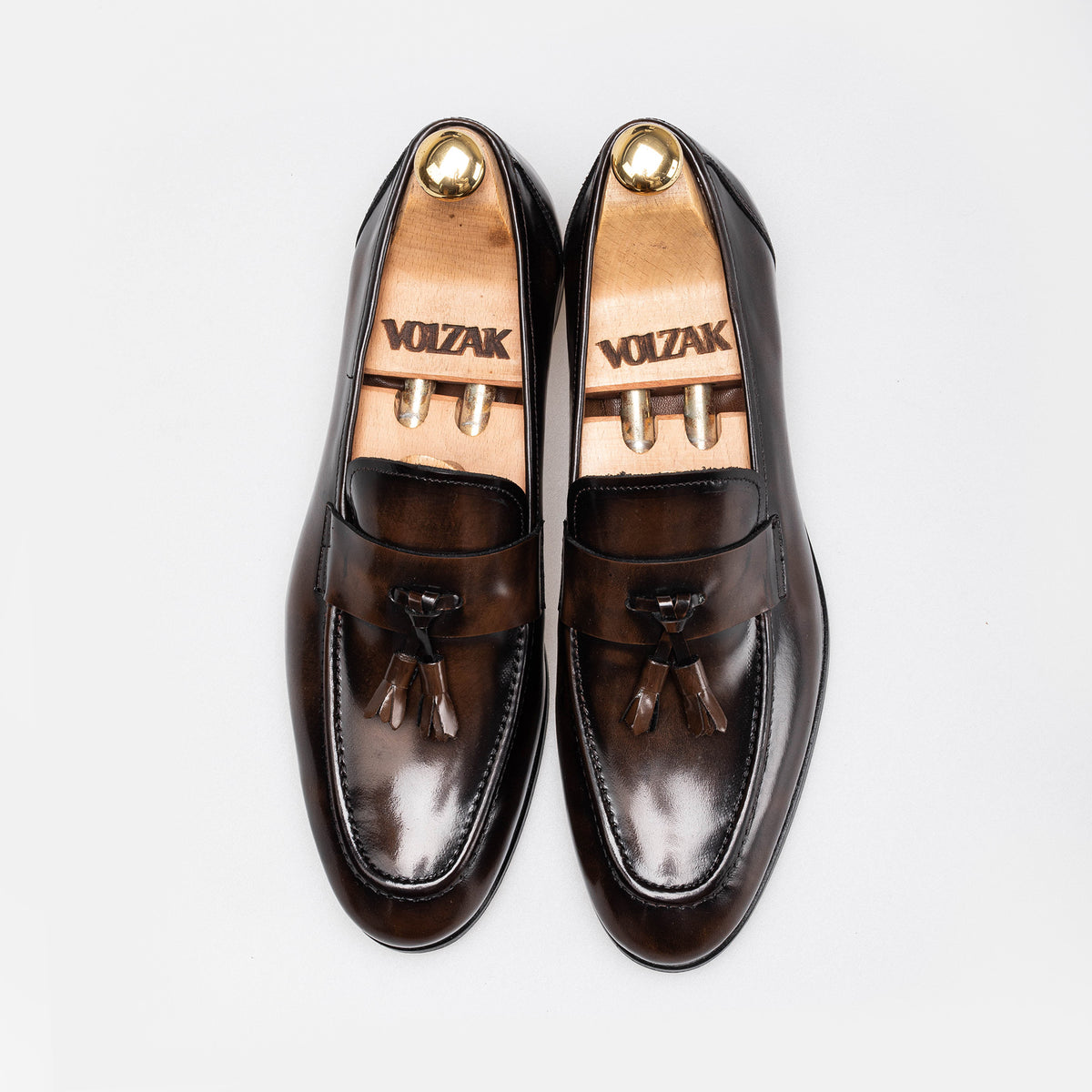 Volzak 5346 chaussure en cuir Démasquable Marron vintage
