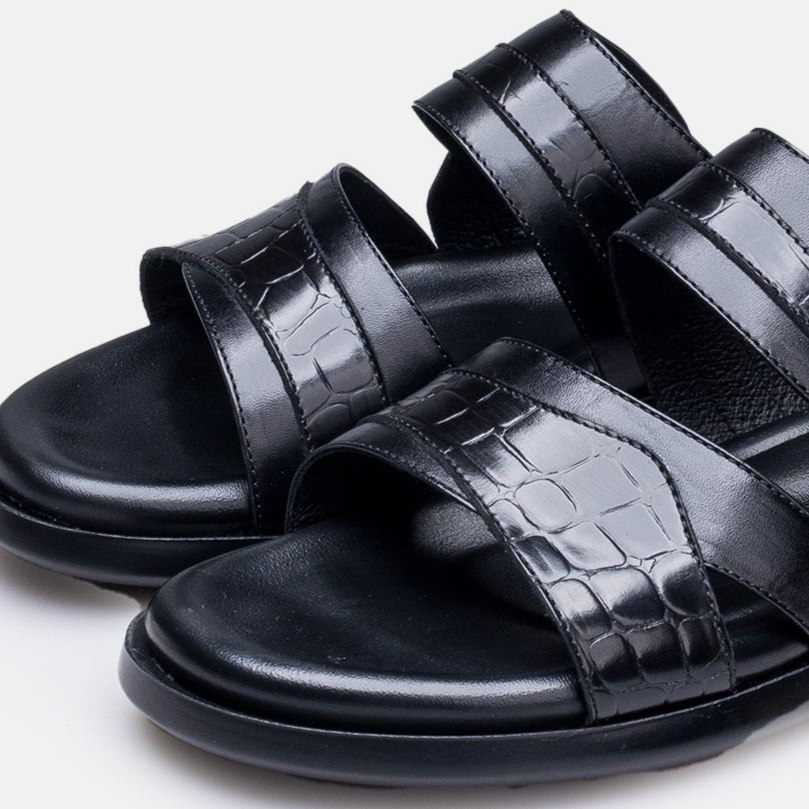 Volzak 5412 Sandale en cuir Noir